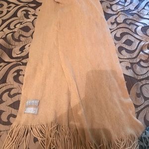 Extra soft, wide width camel chenille scarf